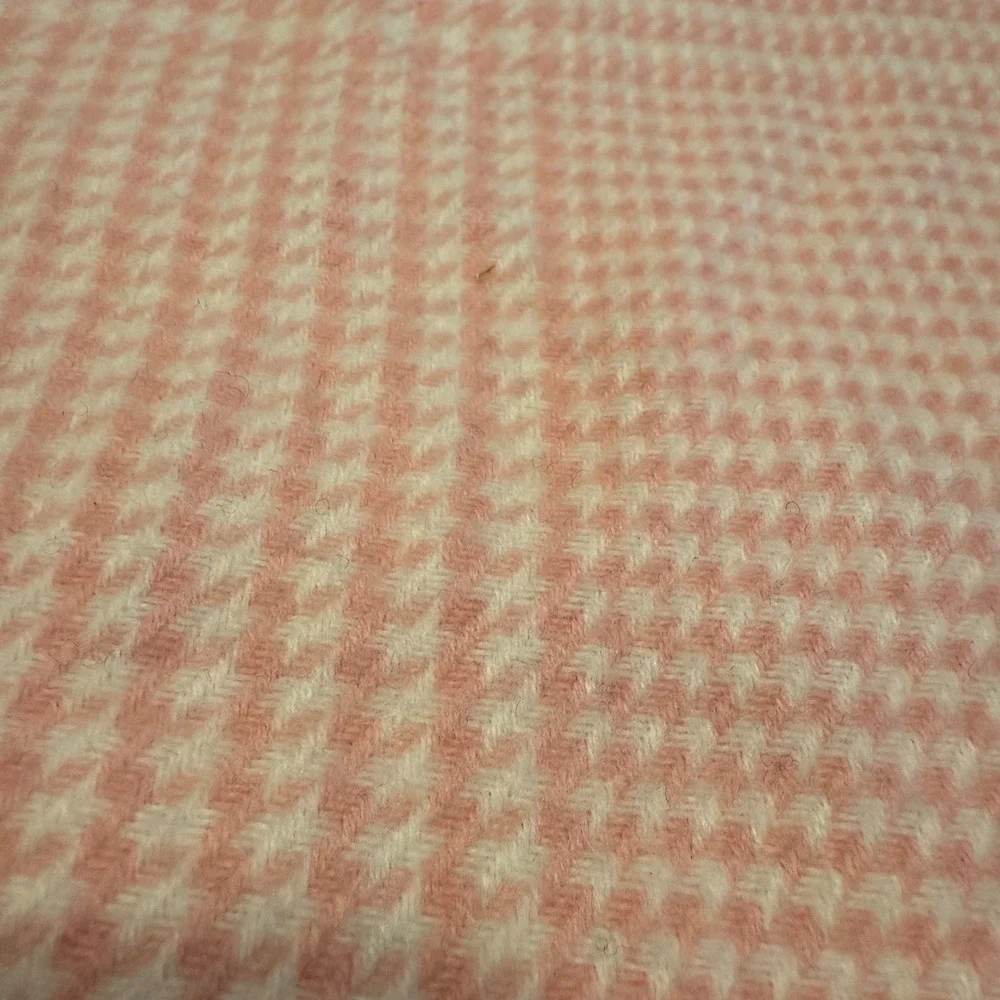 100% Cashmere Scarf Made in England‎ Pink Plaid Fringe 12x64